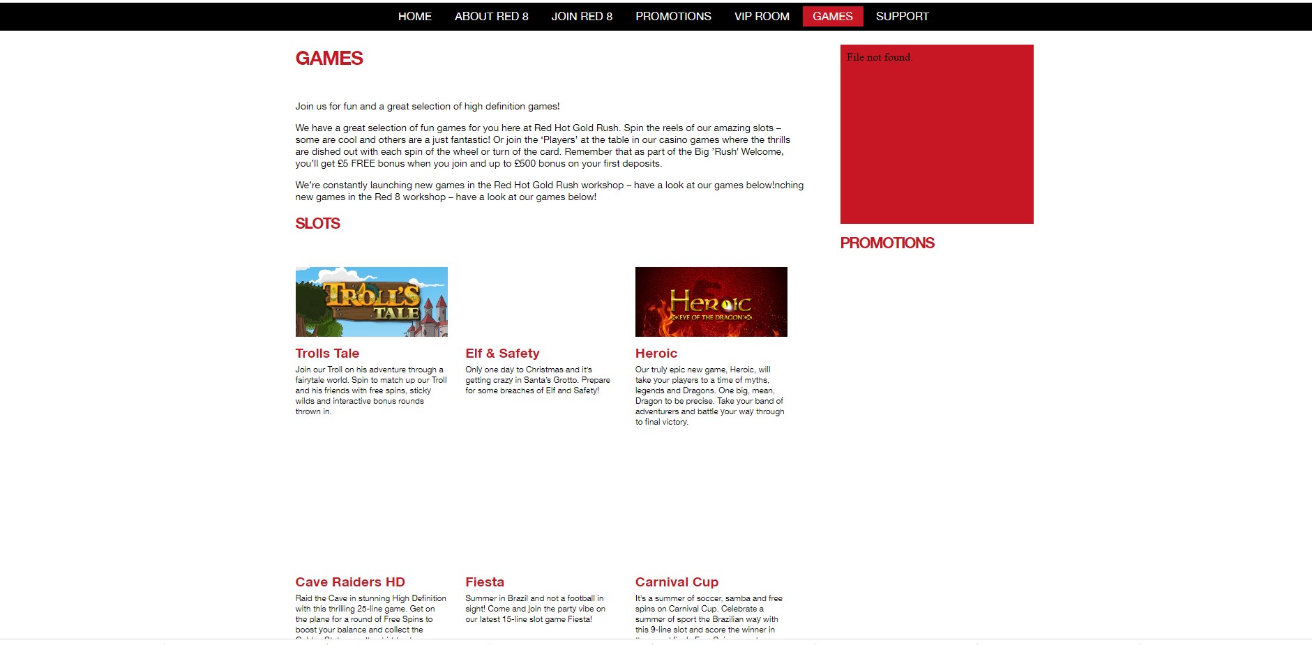 Red 8 Casino Games