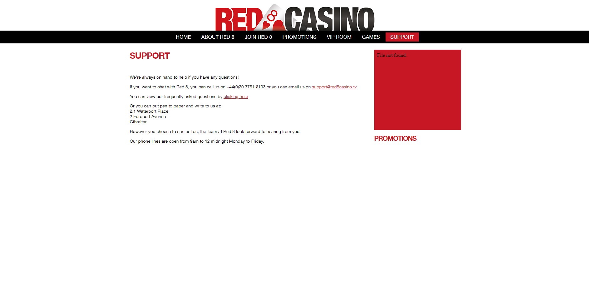 Red 8 Casino Support