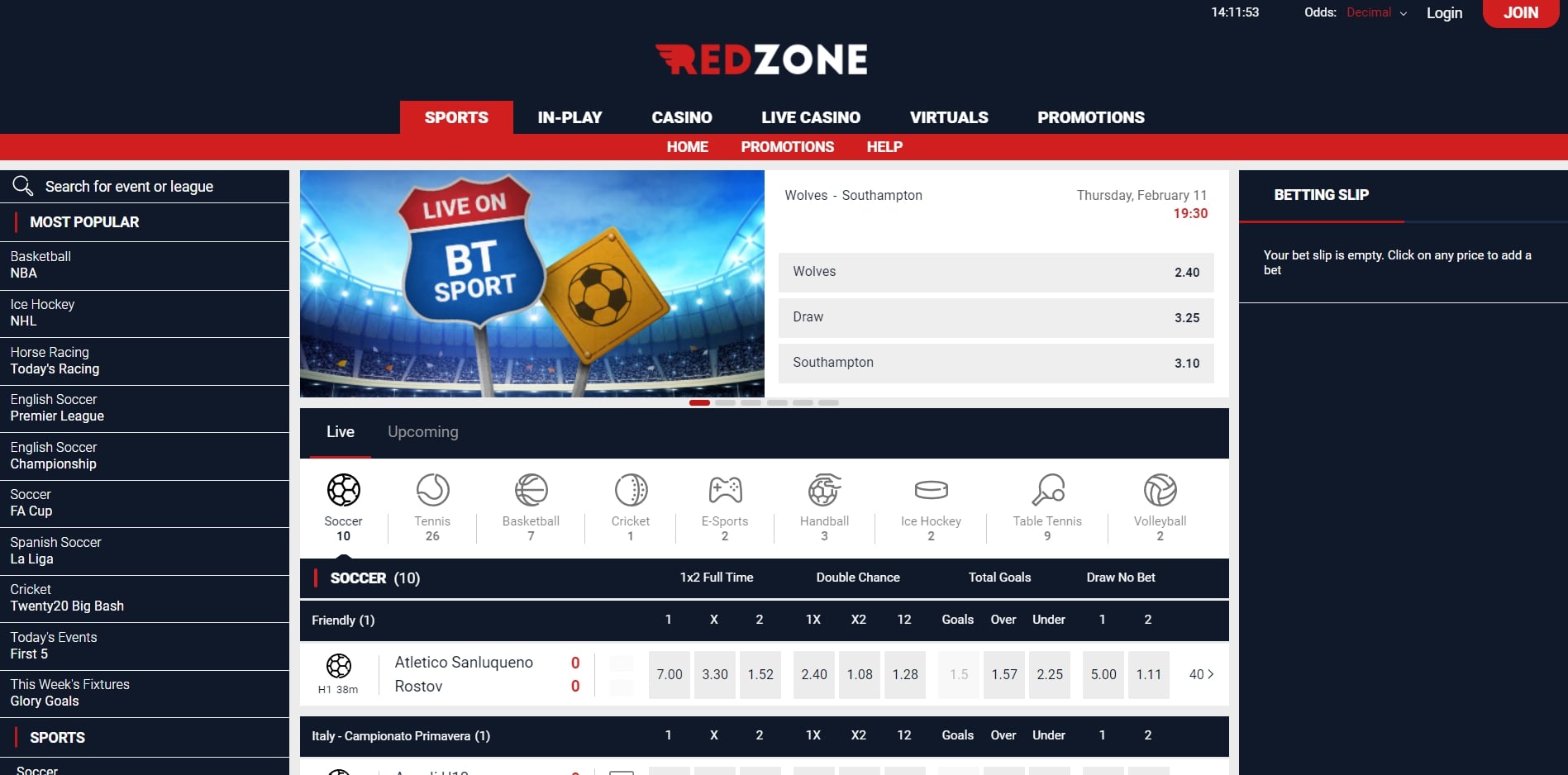 Red Zone Sports Bet Betting