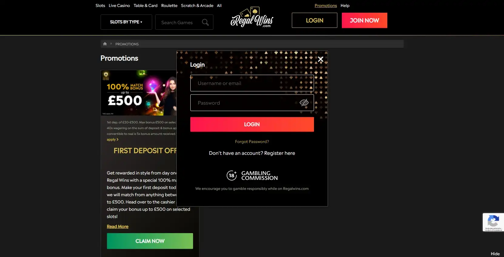 Regal Wins Casino Login