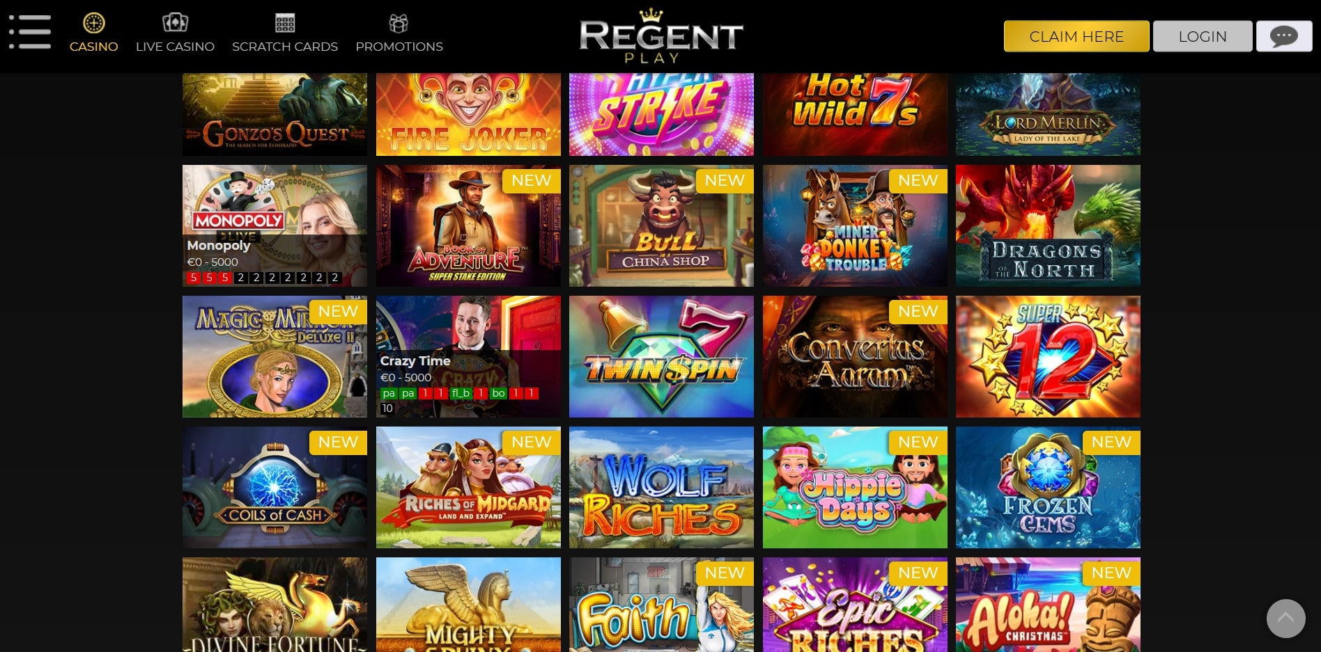 Regent Casino Games