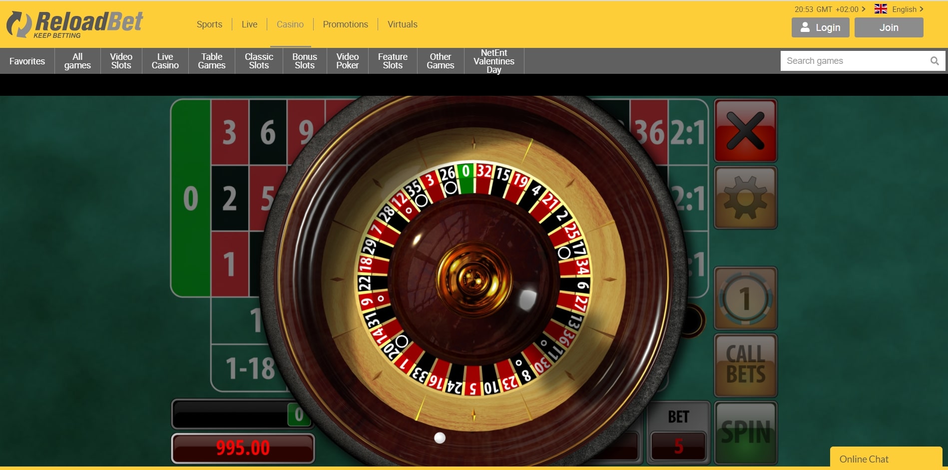 ReloadBet Casino Games