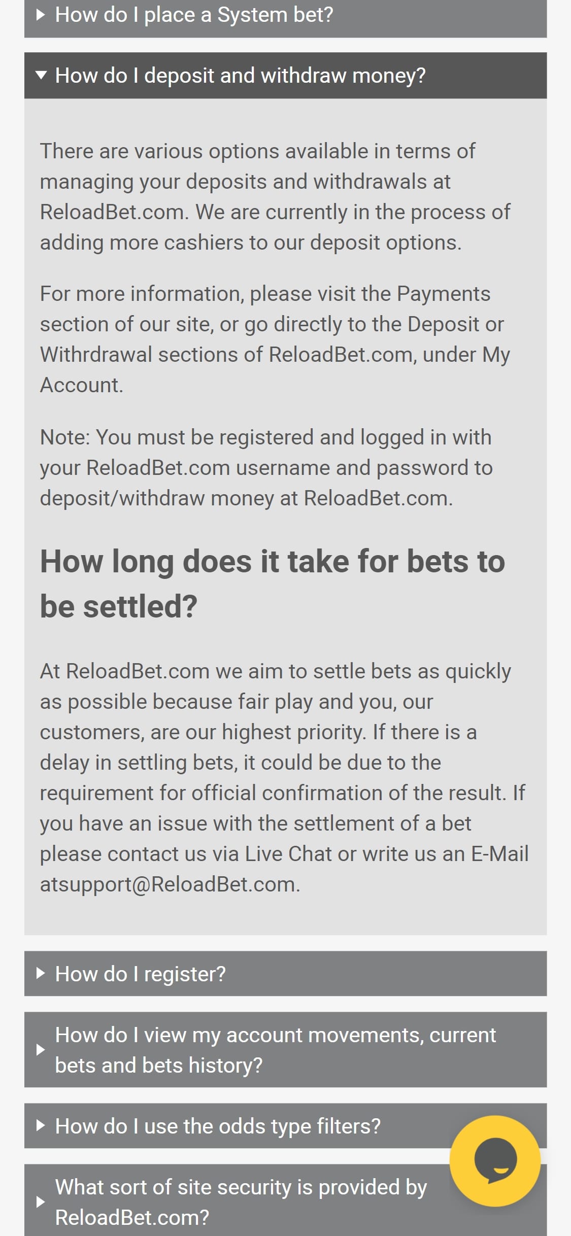 ReloadBet Mobile Payment Methods Review