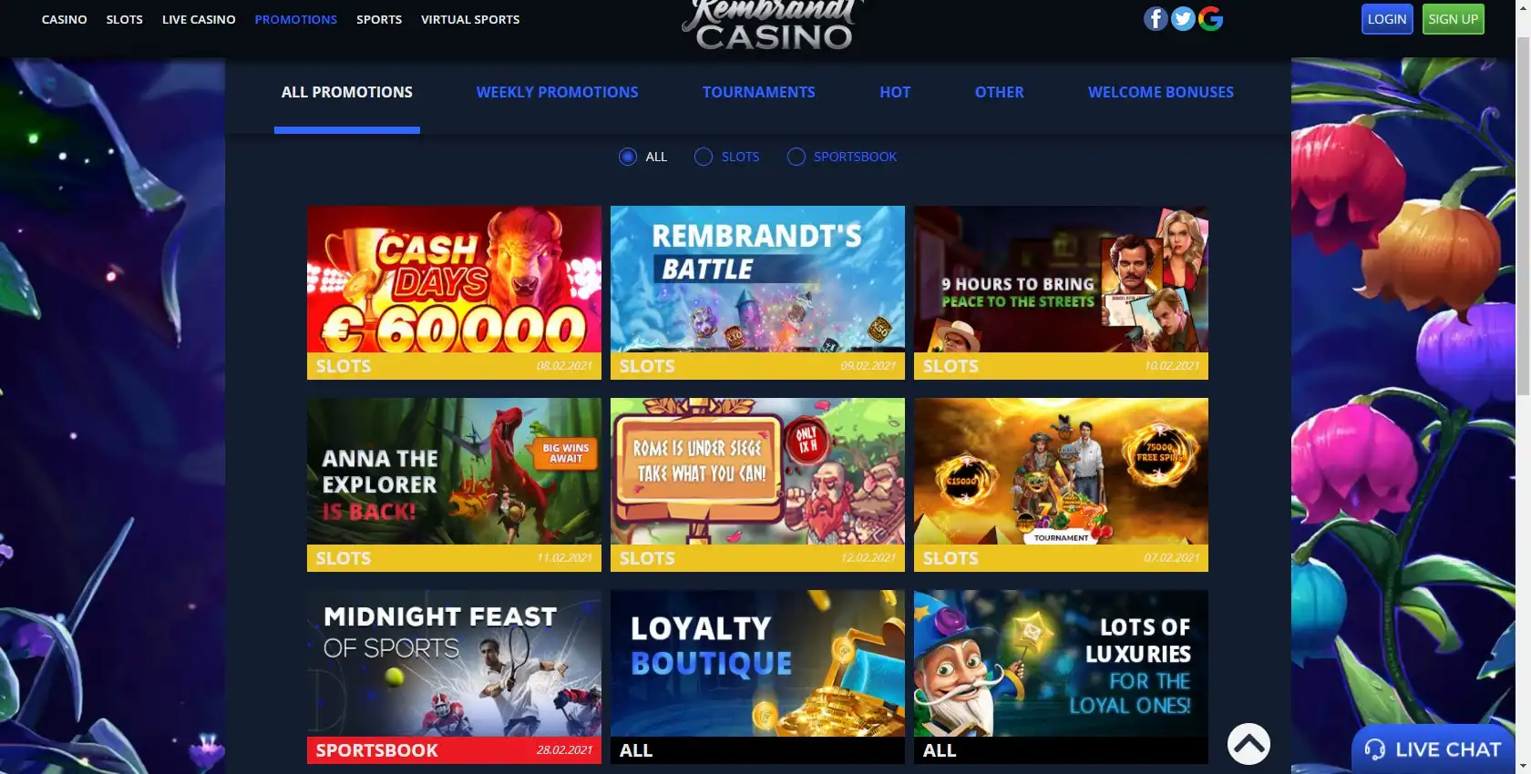 Rembrandt Casino No Deposit Bonus