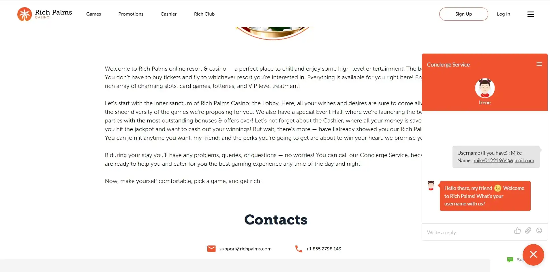 Rich Palms Support