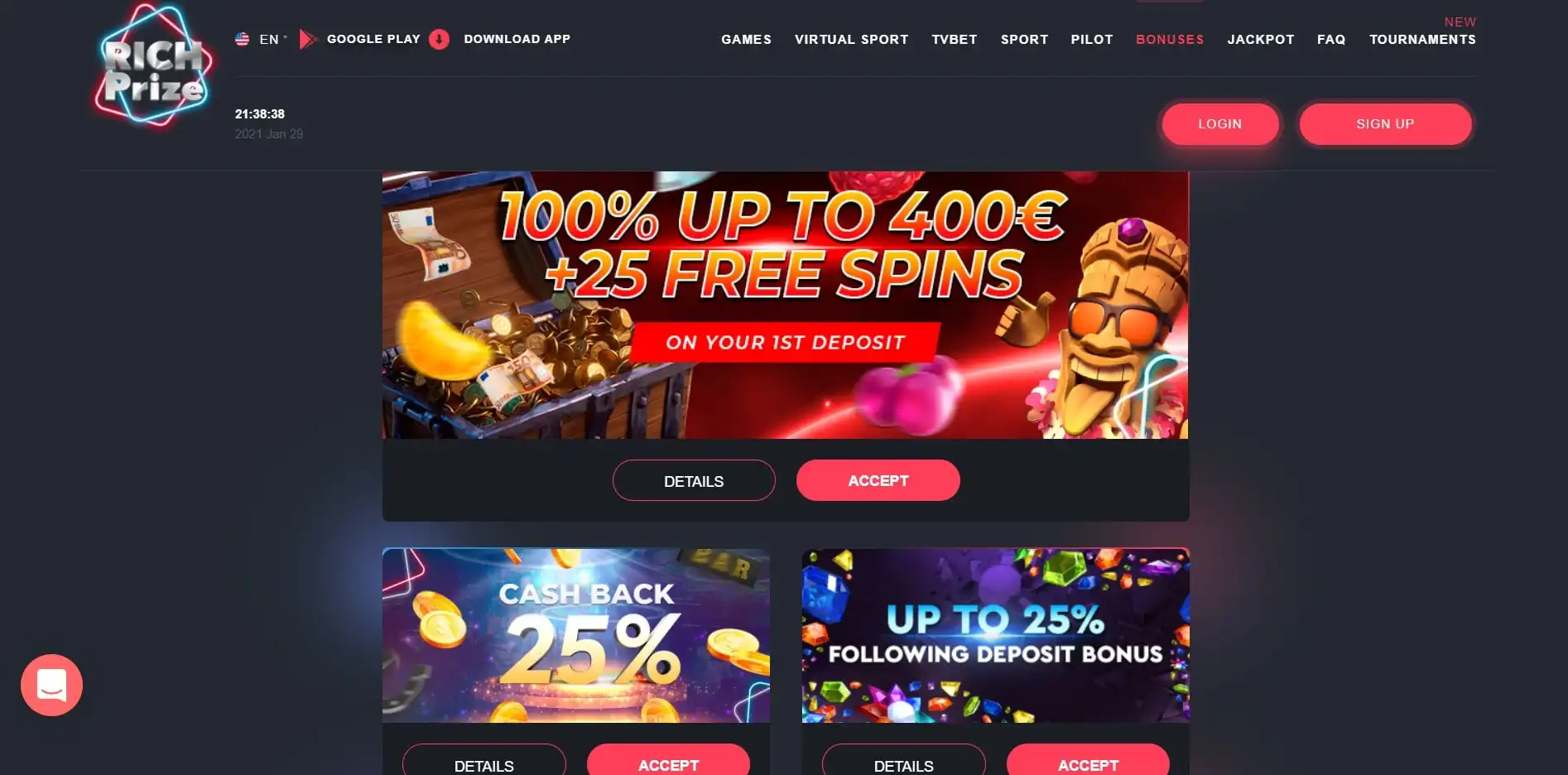 RichPrize Casino No Deposit Bonus