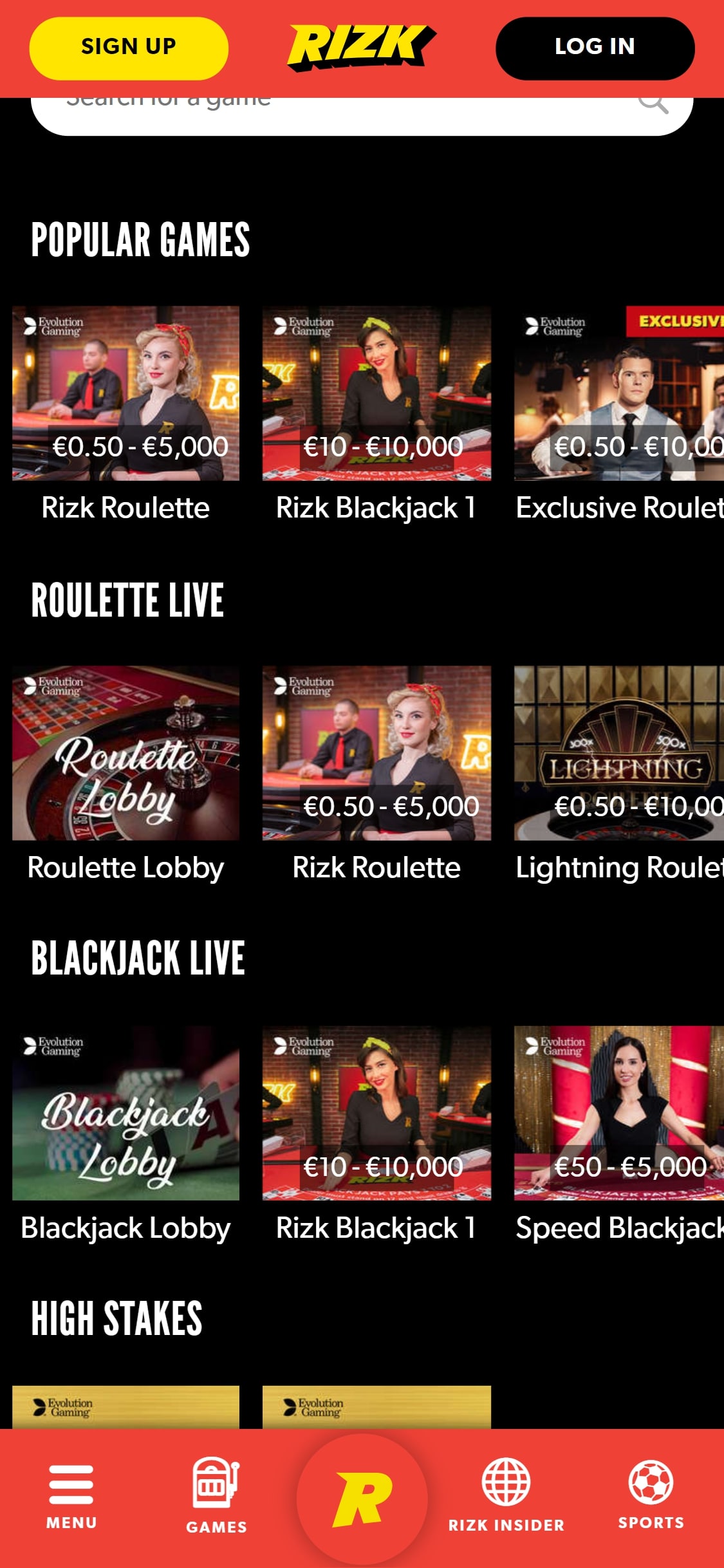 Rizk Casino Mobile Live Dealer Games Review