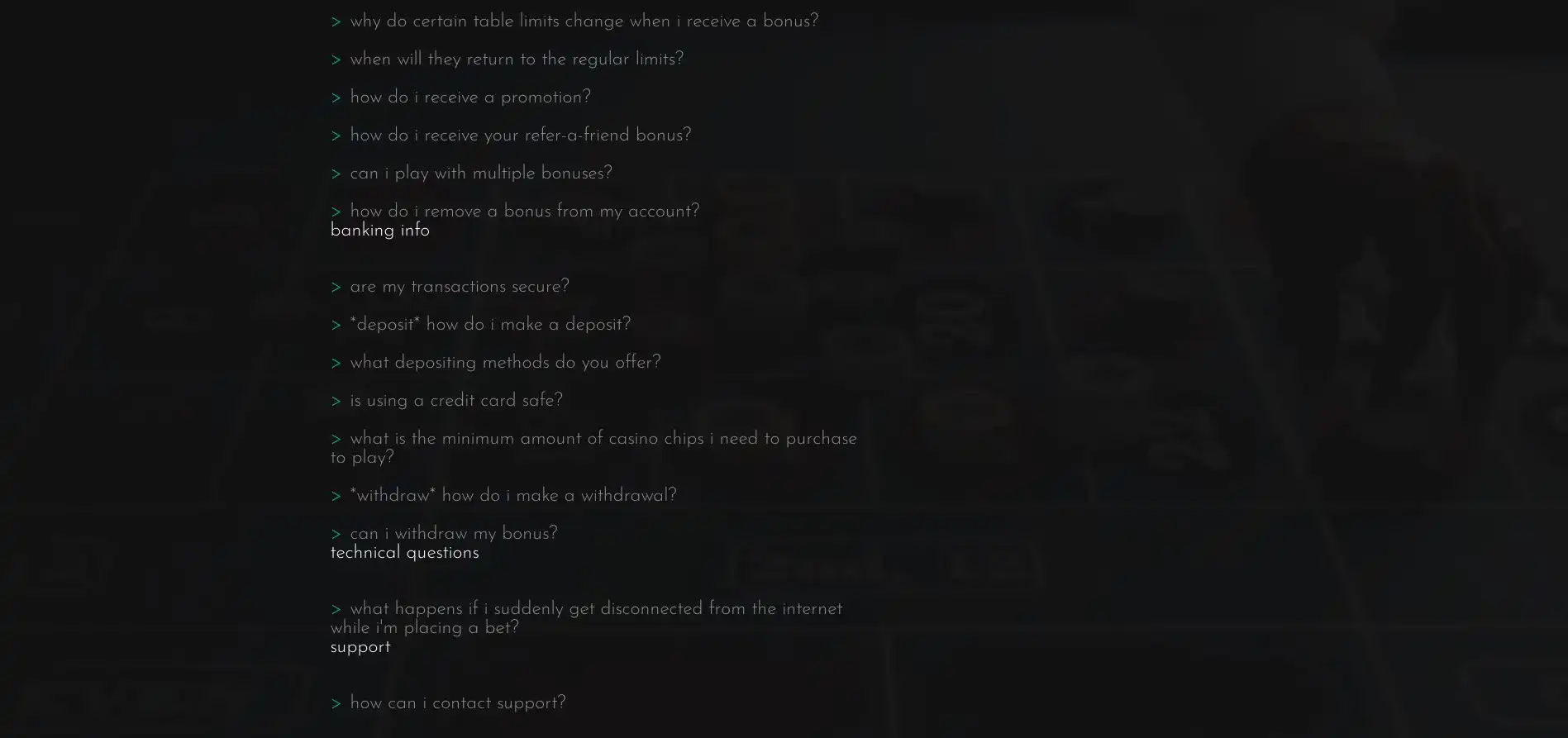Rockbet Casino Payment Methods