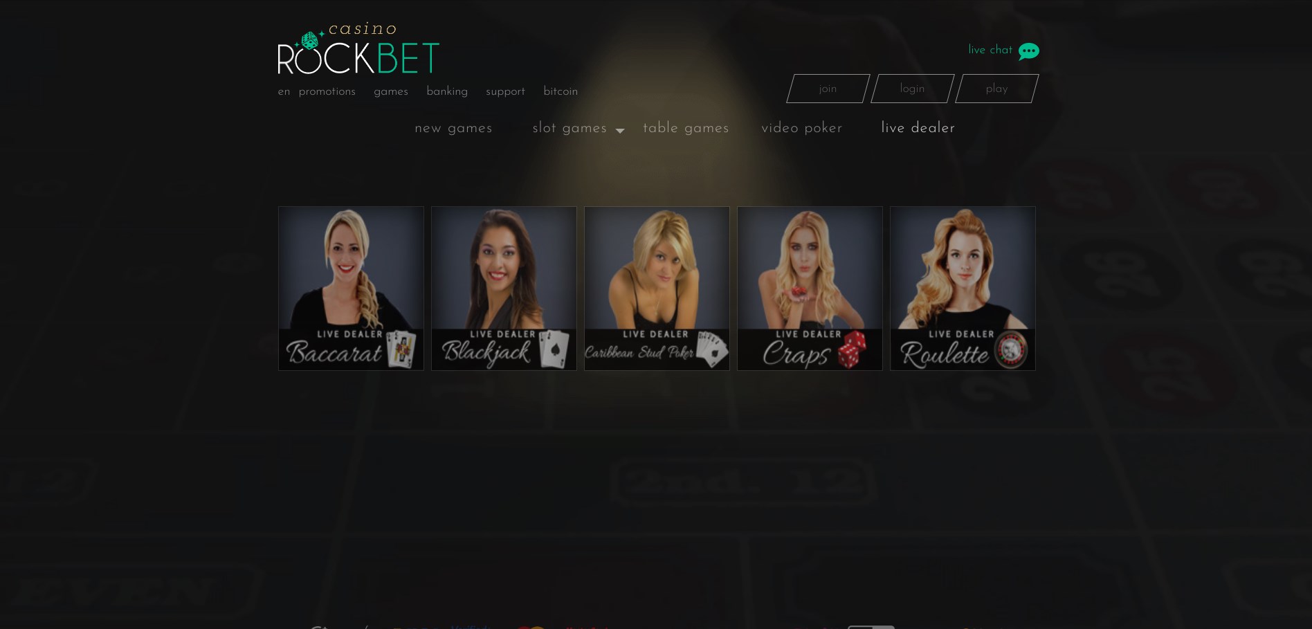 Rockbet Casino Live Dealer Games
