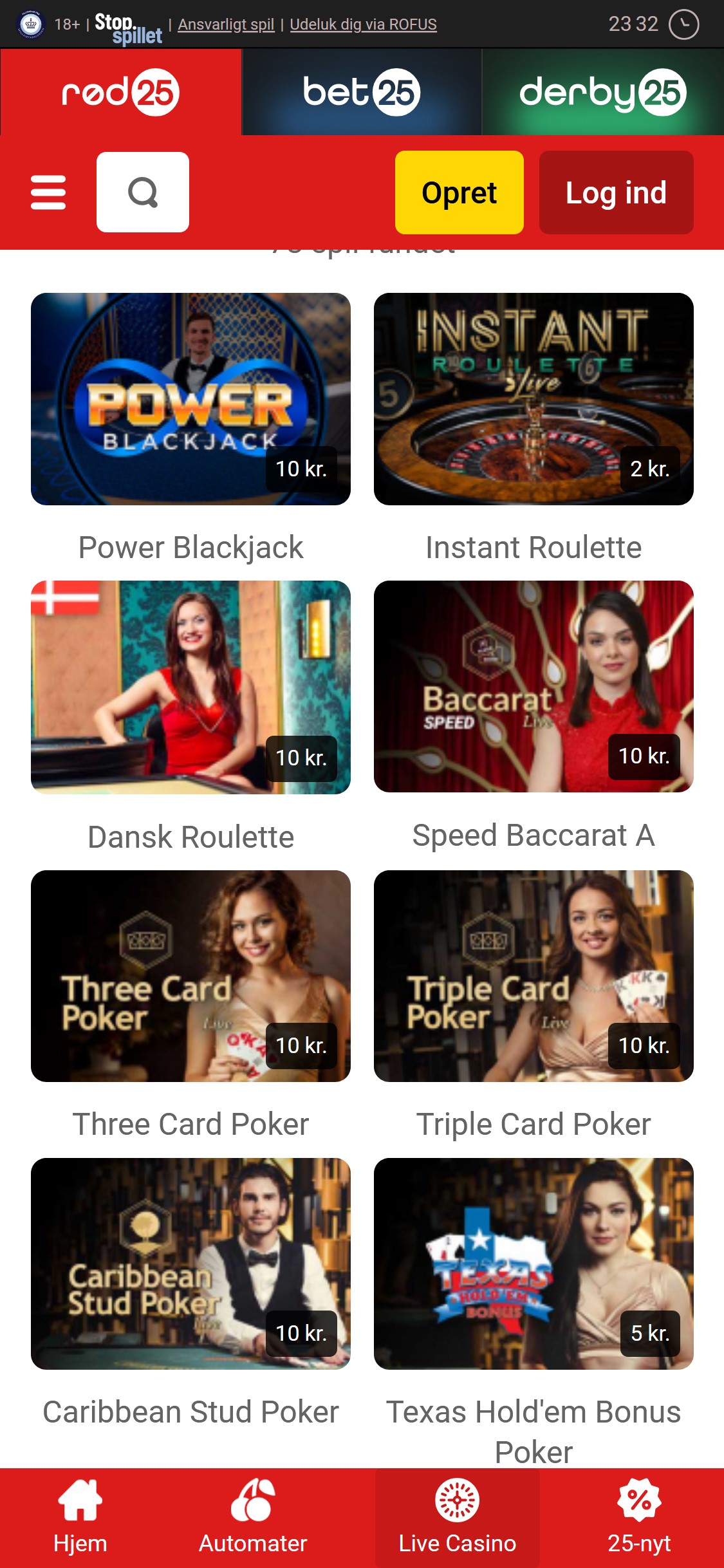 Rod 25 Casino Mobile Live Dealer Games Review