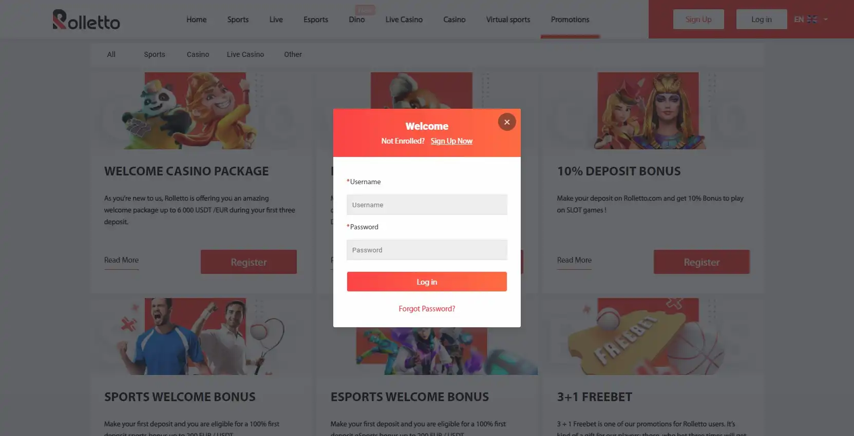 Rolletto Casino Login