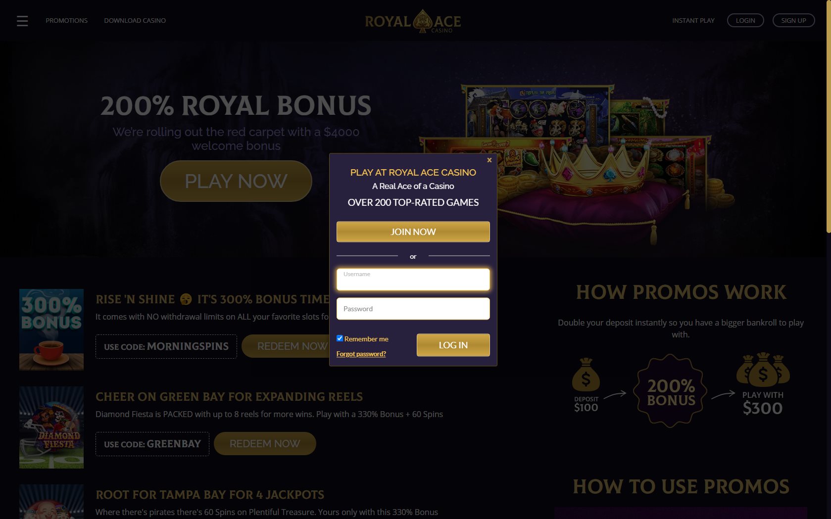 Royal Ace Casino Login