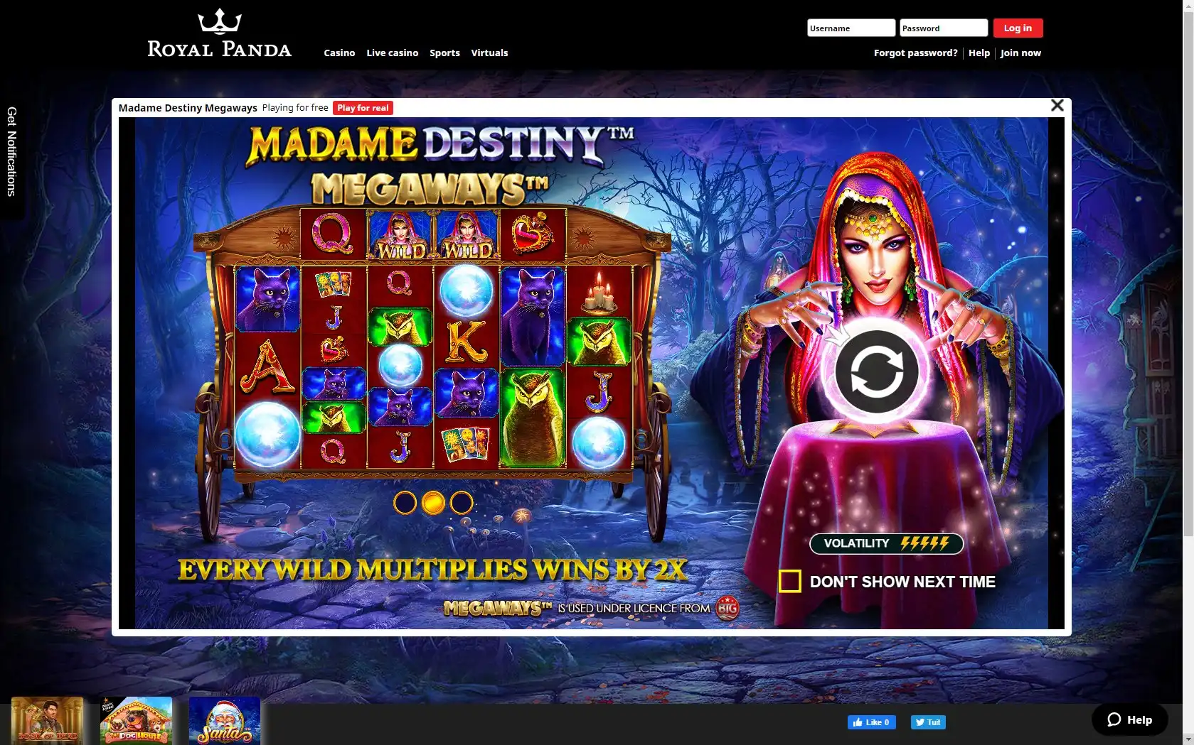 Royal Panda Casino Slot Games