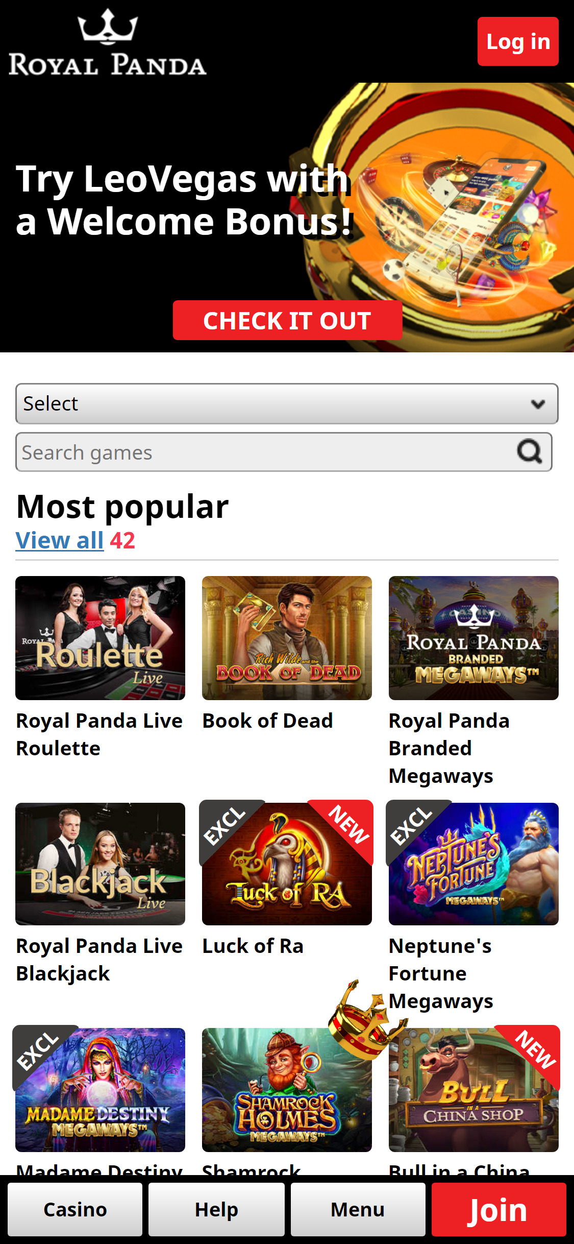 Royal Panda Casino Mobile Review