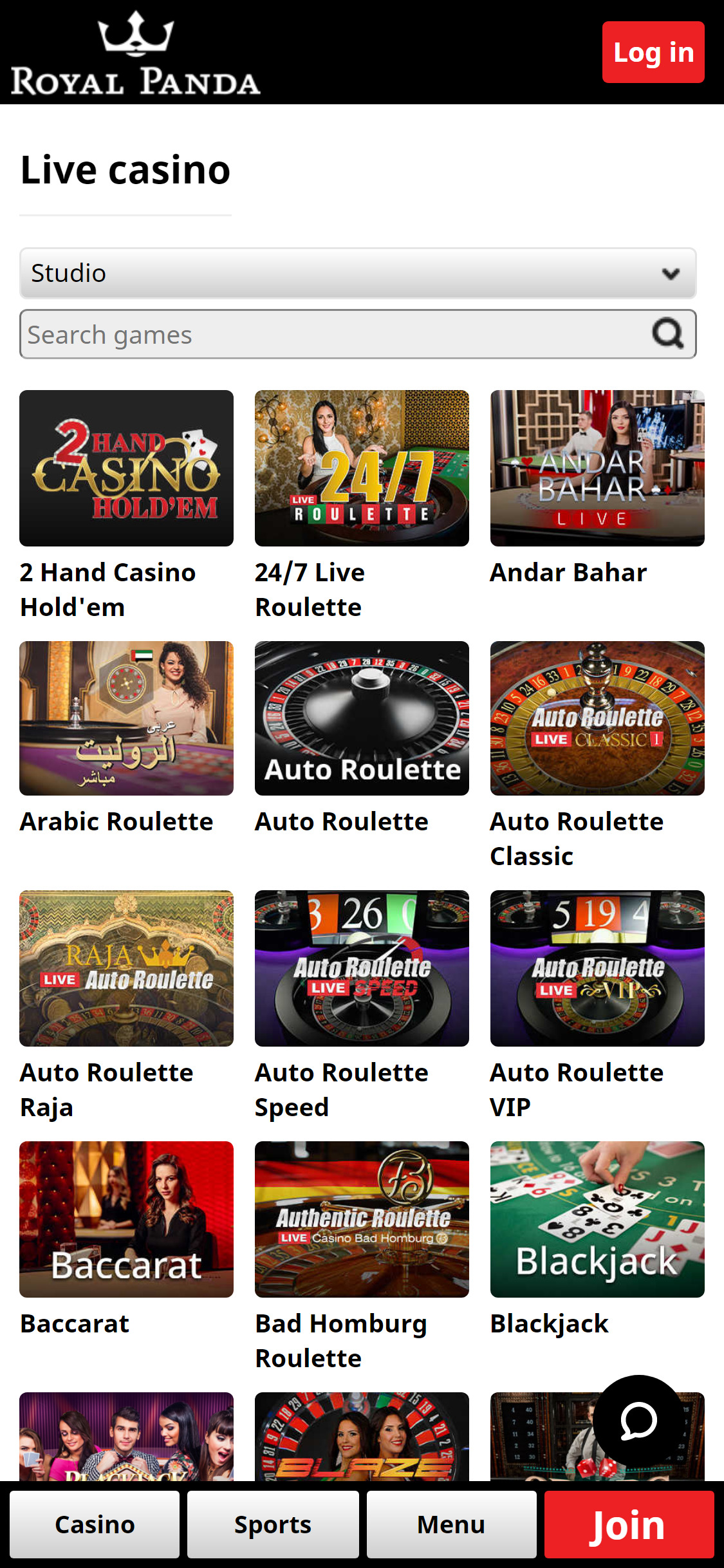 Royal Panda Casino Mobile Live Dealer Games Review
