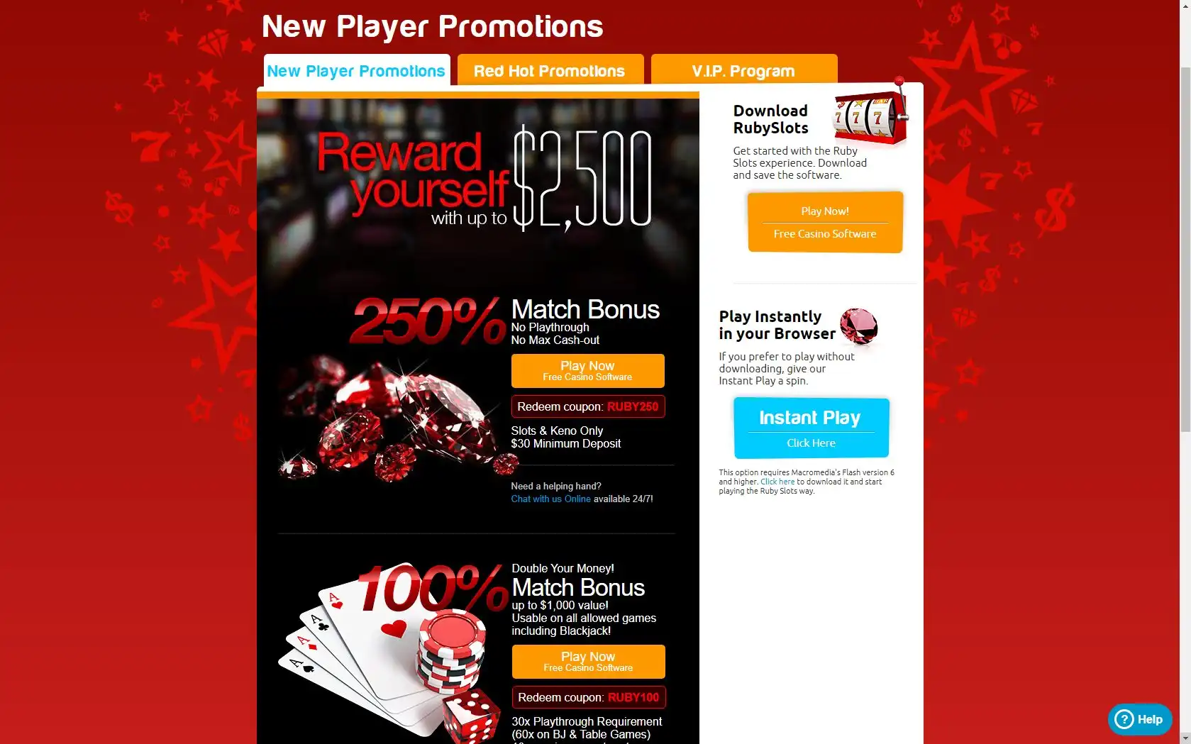 Ruby Slots Casino No Deposit Bonus