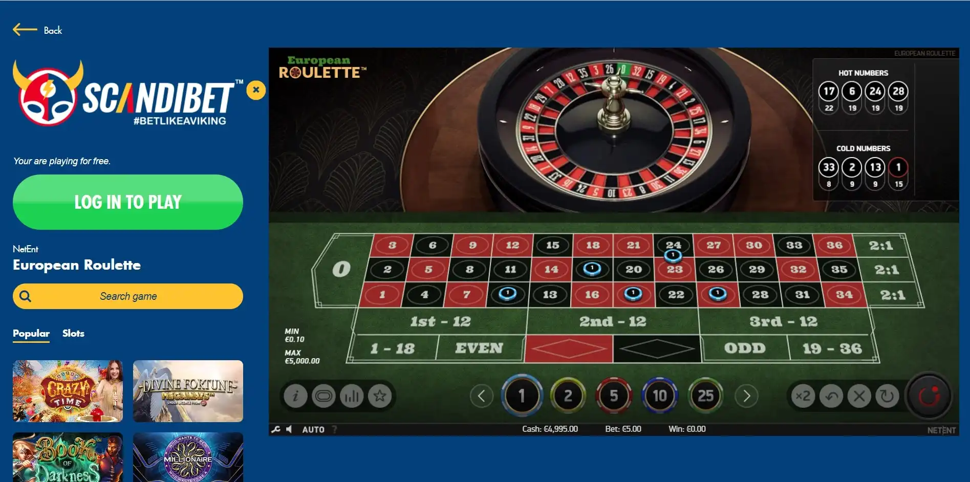 ScandiBet Casino Casino Games