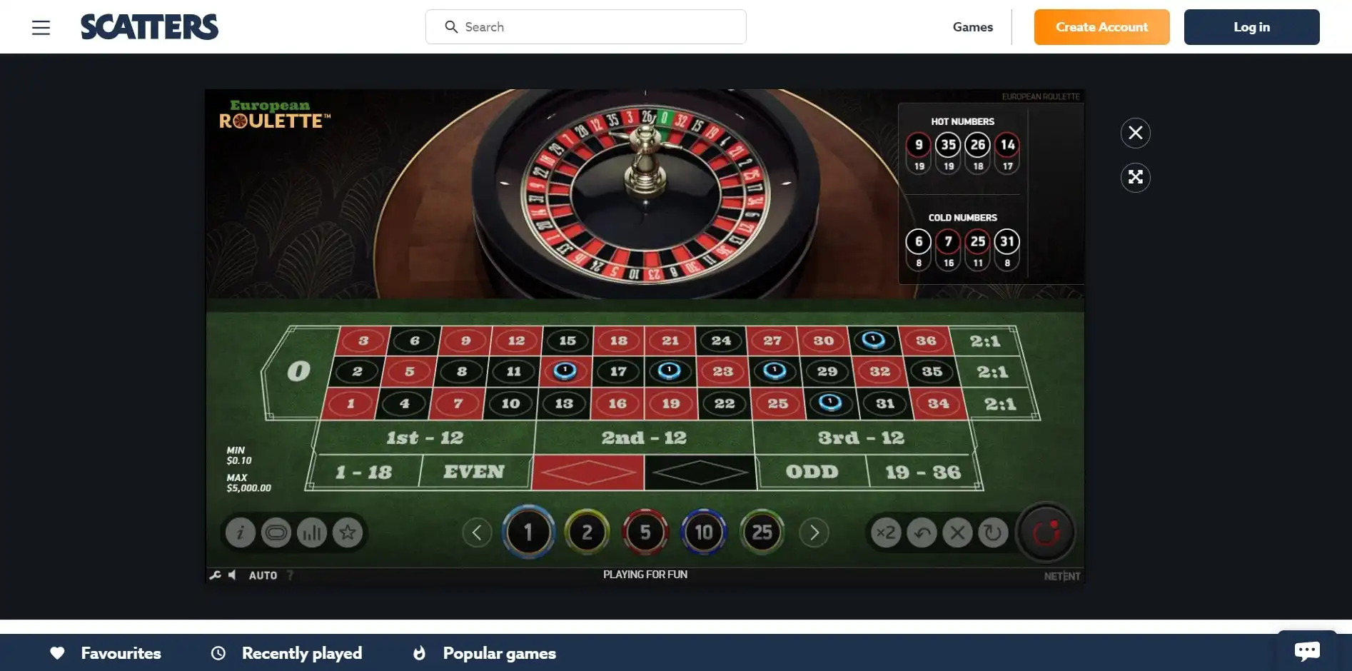 Scatters Casino Casino Games