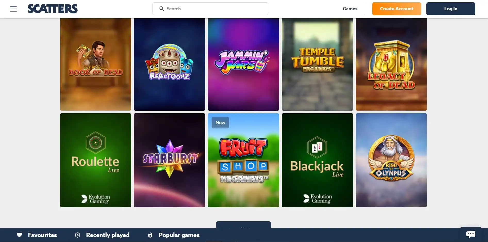 Scatters Casino Games