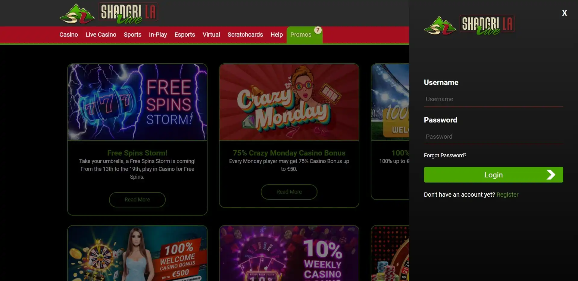 Shangri La Live Casino Login