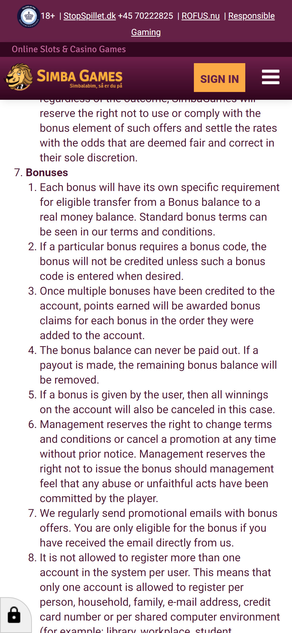 Simba Games DK Casino No Deposit Bonus
