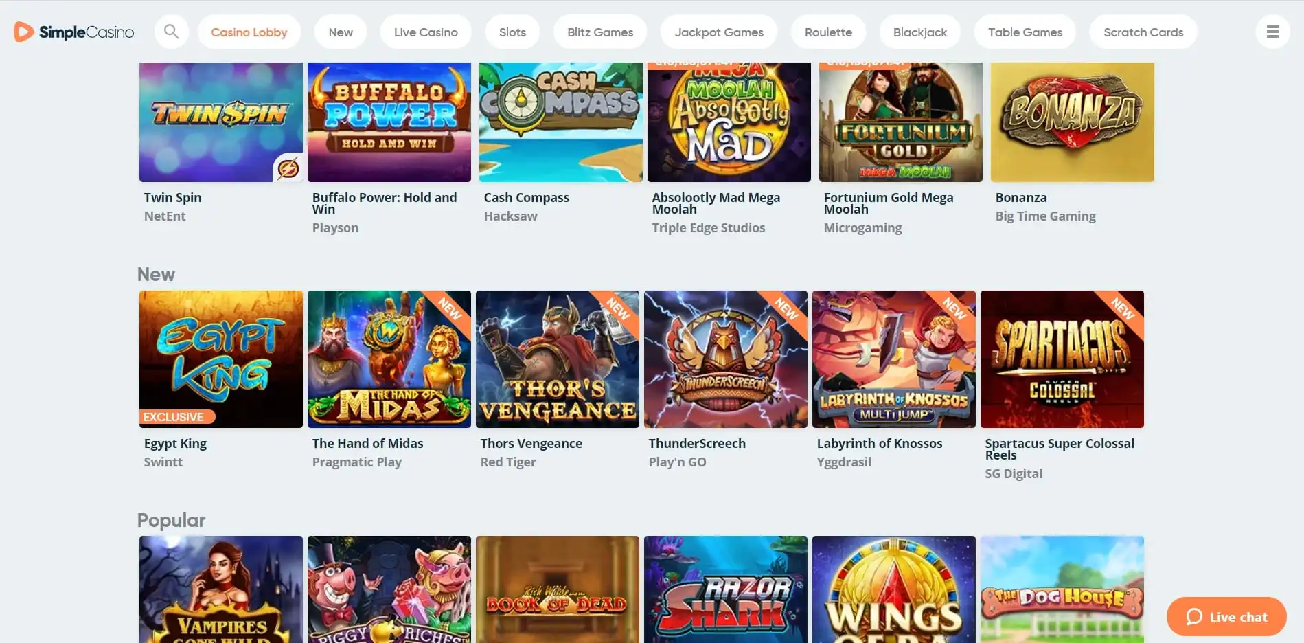 Simple Casino JP Games
