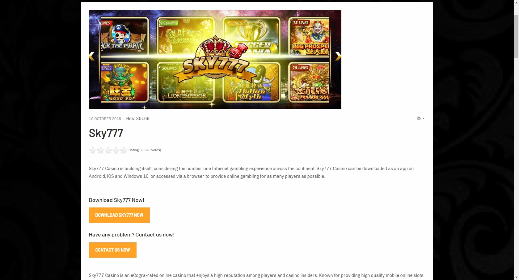 Sky777 Casino App