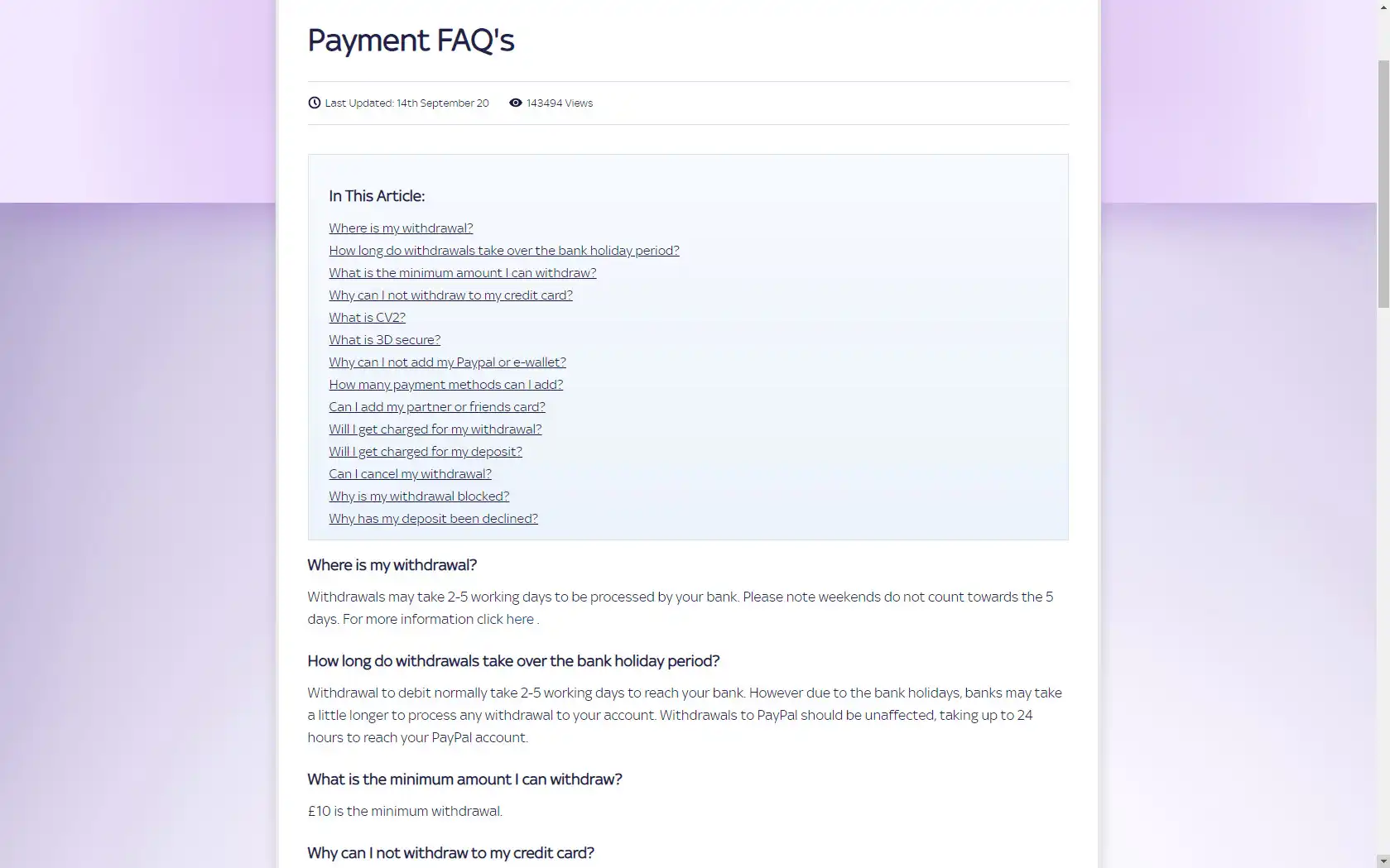 Sky Bingo Casino Payment Methods