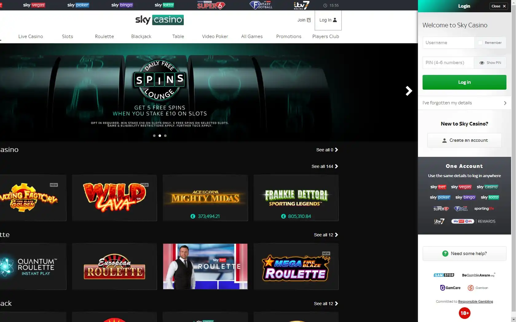 Sky Casino Login
