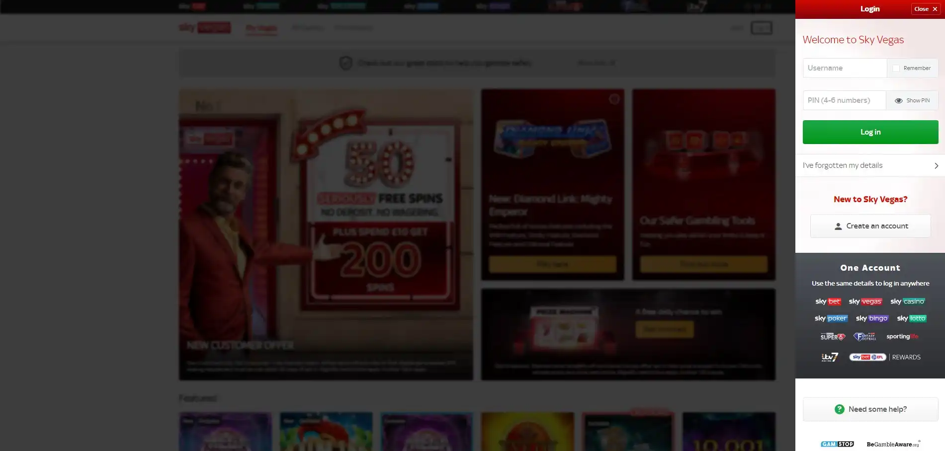 Sky Vegas Casino Login