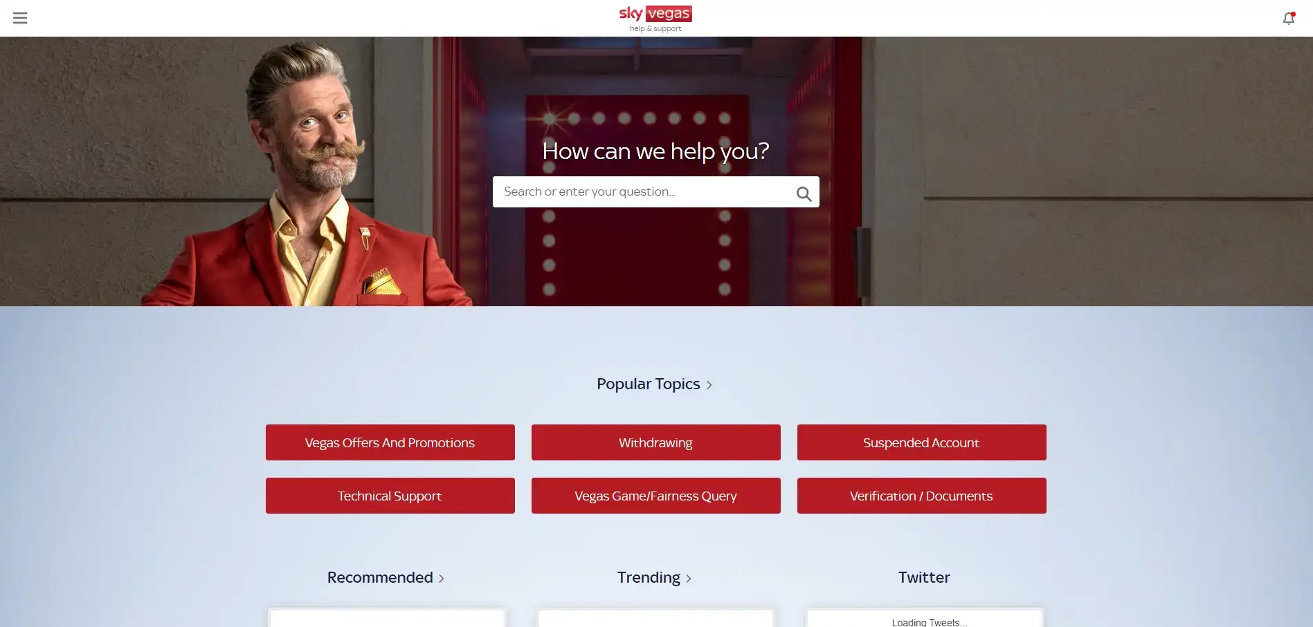 Sky Vegas Casino Support