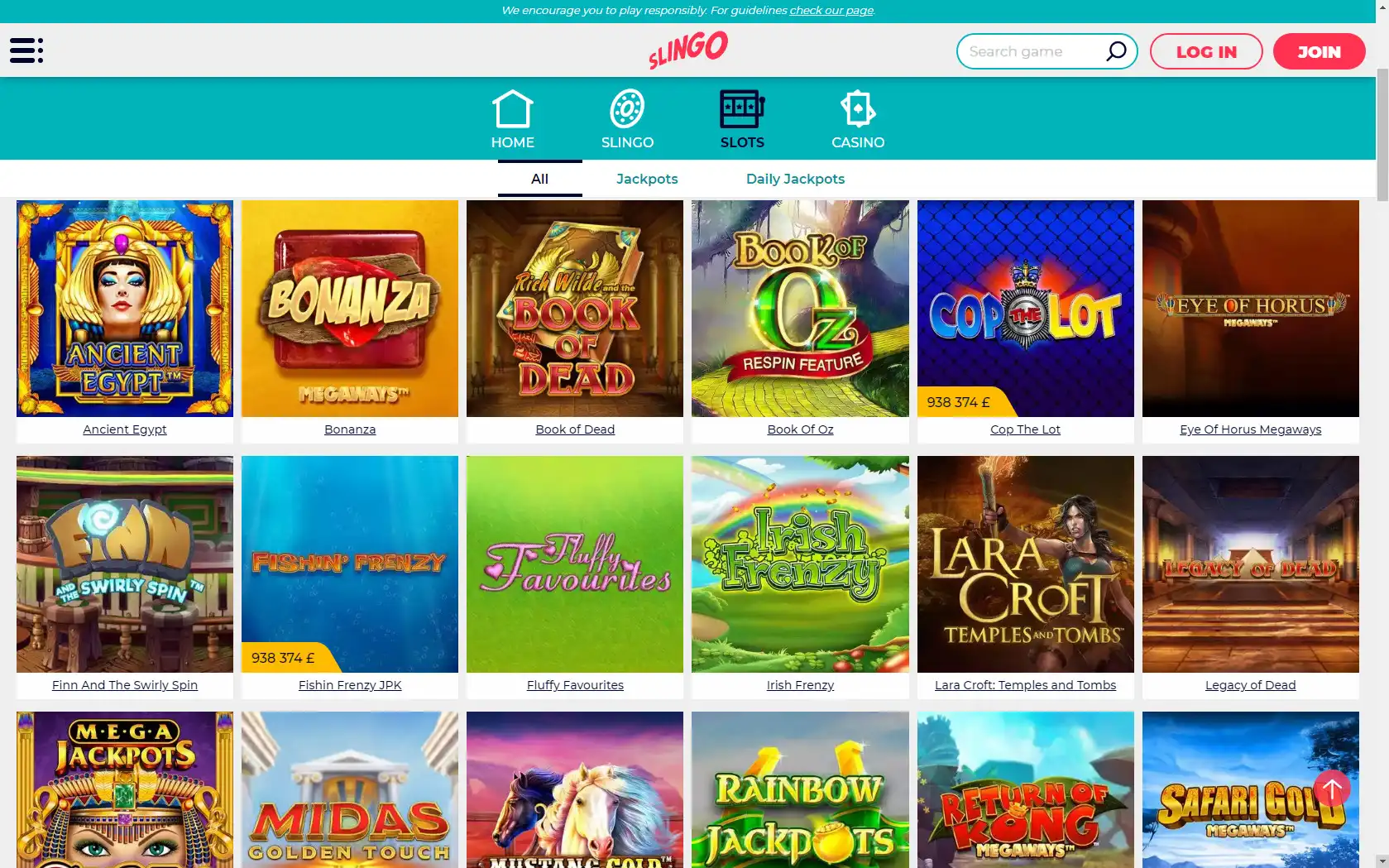 Slingo Casino Games
