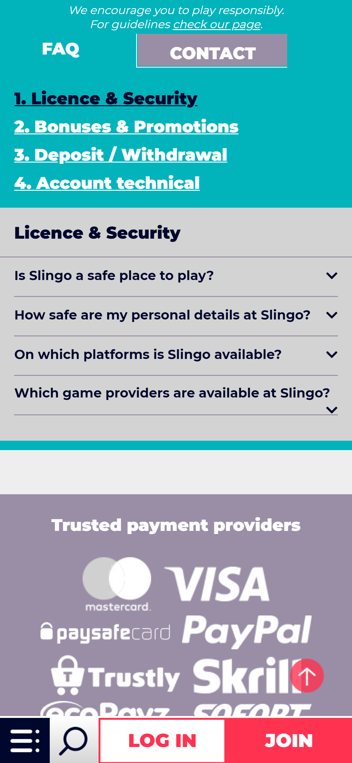 Slingo Casino Mobile Support Review