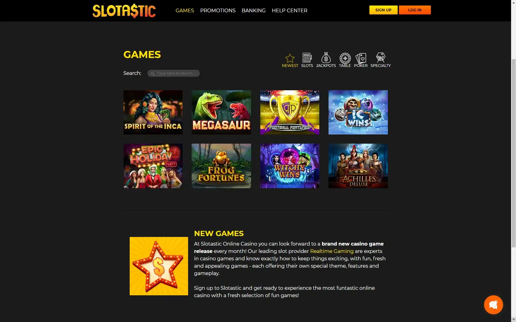 Slotastic Casino Games