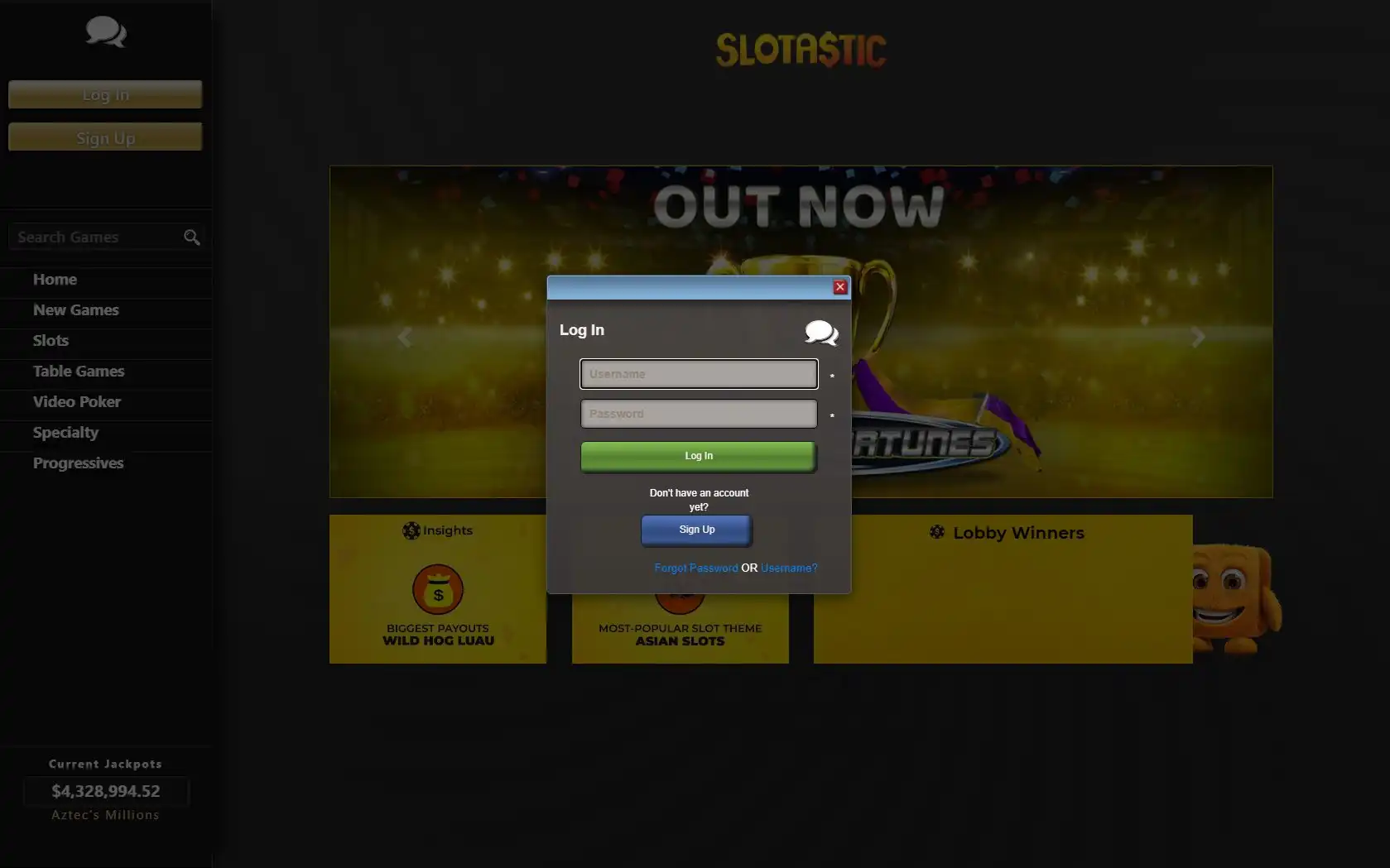Slotastic Casino Login