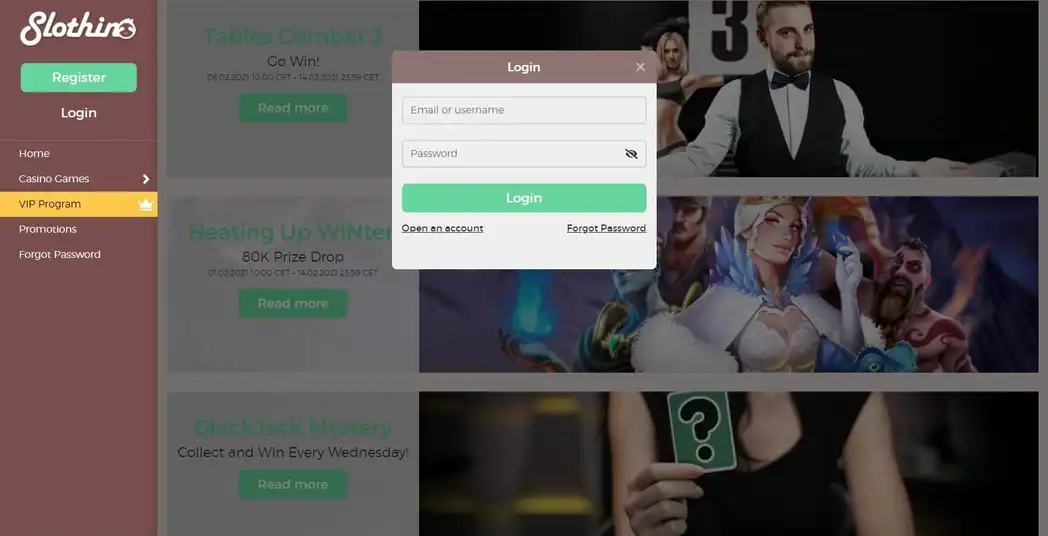 Slothino Casino Login