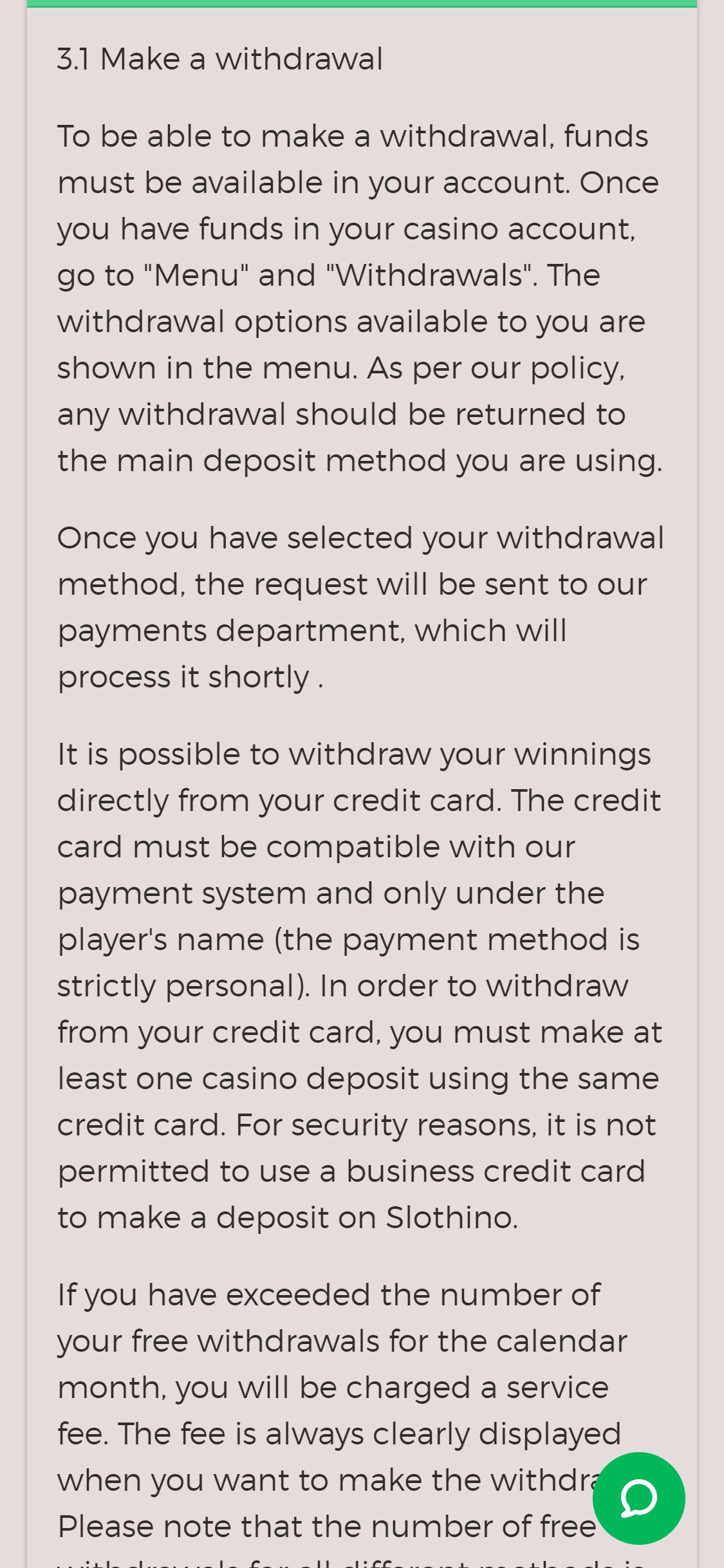 Slothino Casino Mobile Payment Methods Review
