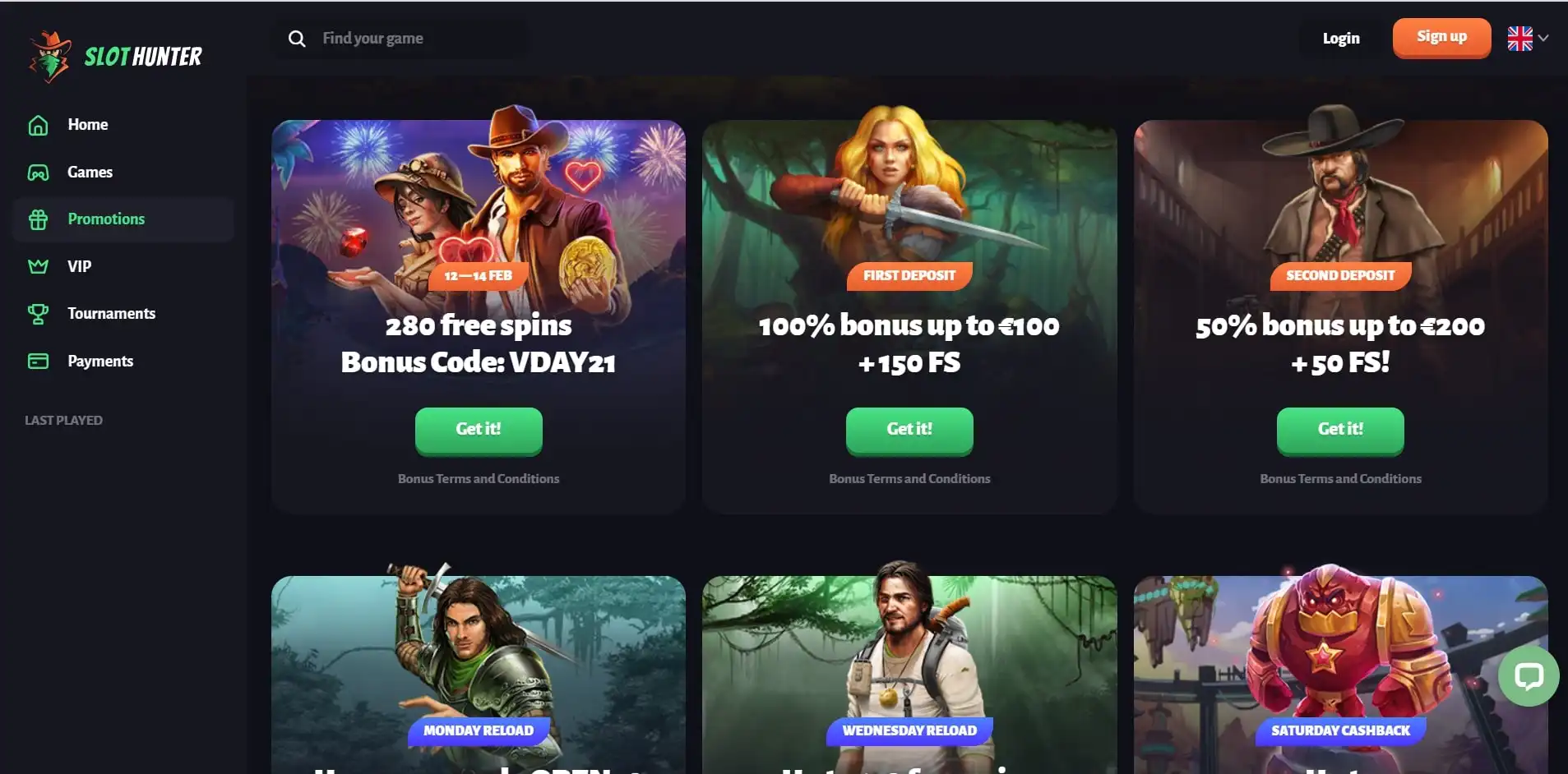 SlotHunter Casino No Deposit Bonus