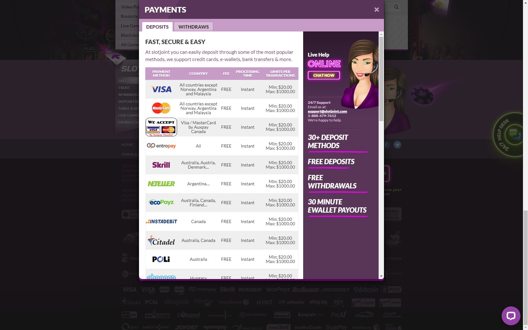 Slot Joint Casino Login and Get Best Bonuses