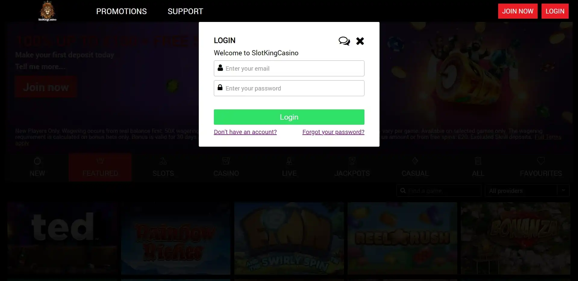 SlotKing Casino Login