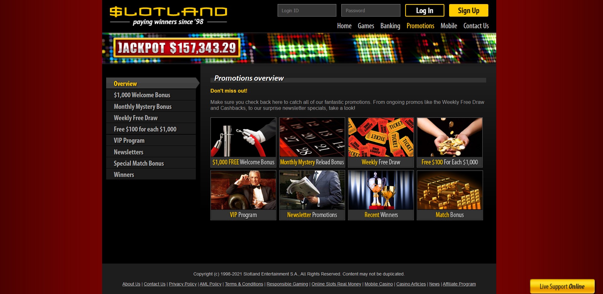 Slot Land Casino No Deposit Bonus