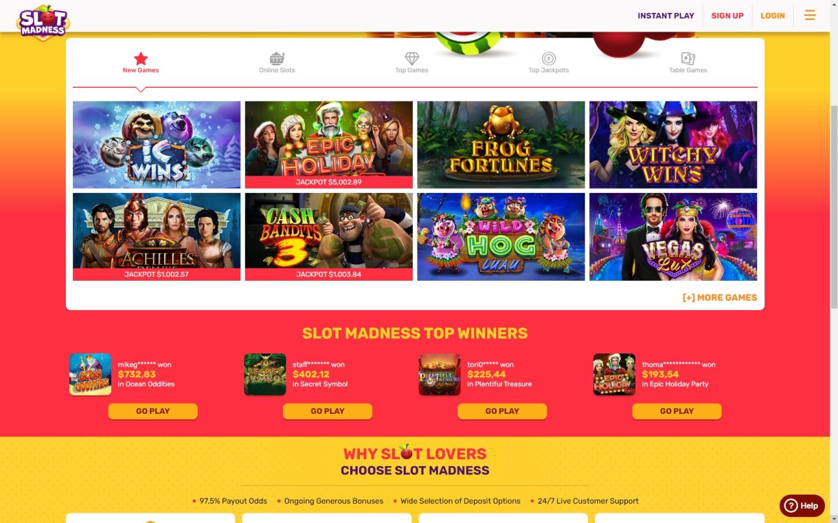 Slot Madness Casino Review and Sister Sites Ranking