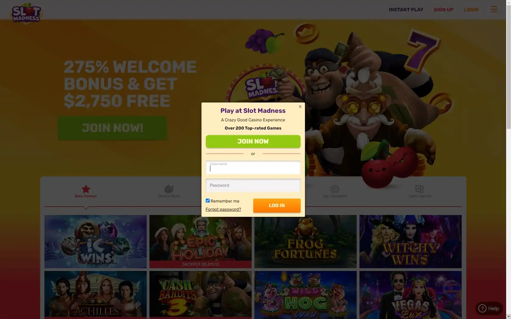 Slot Madness Casino Login