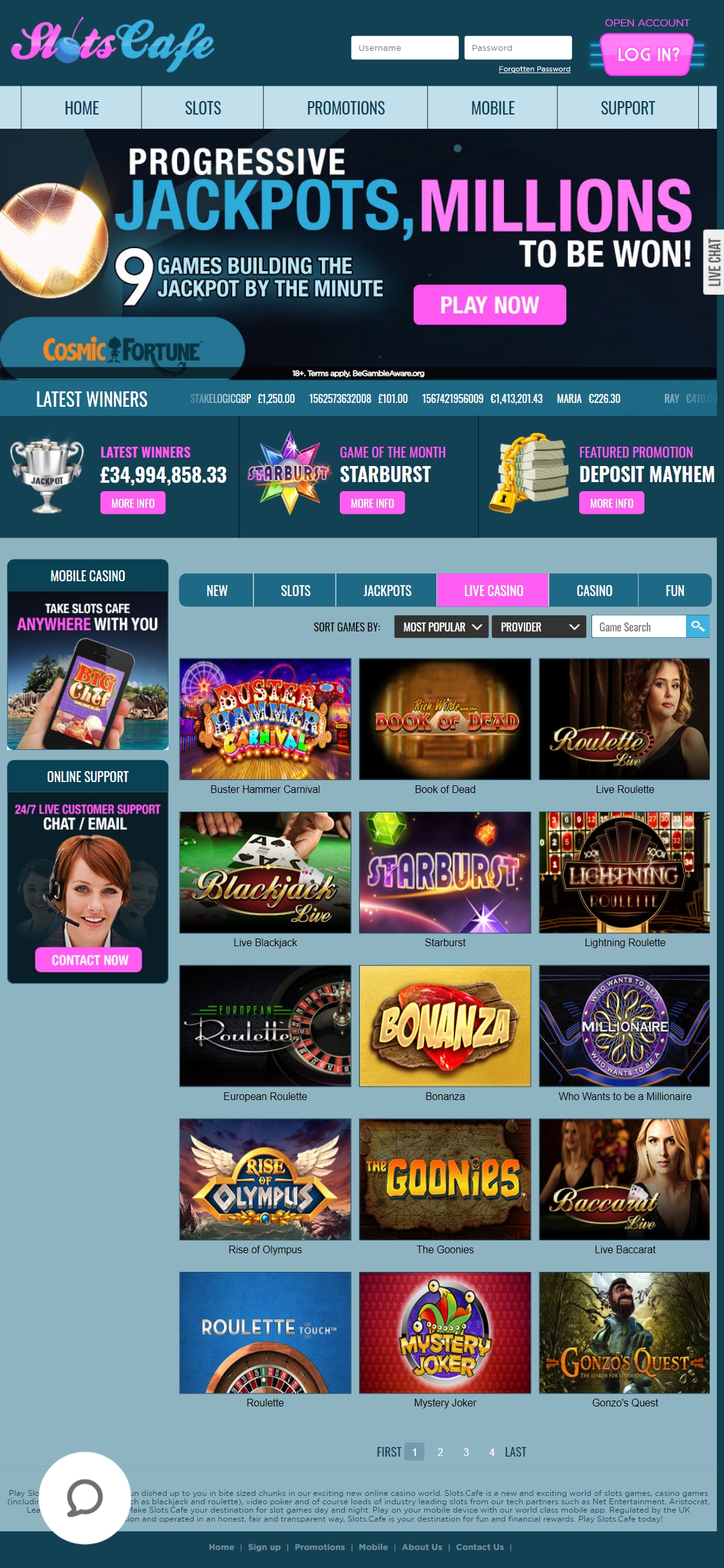 Slots Cafe Mobile Live Dealer Games Review