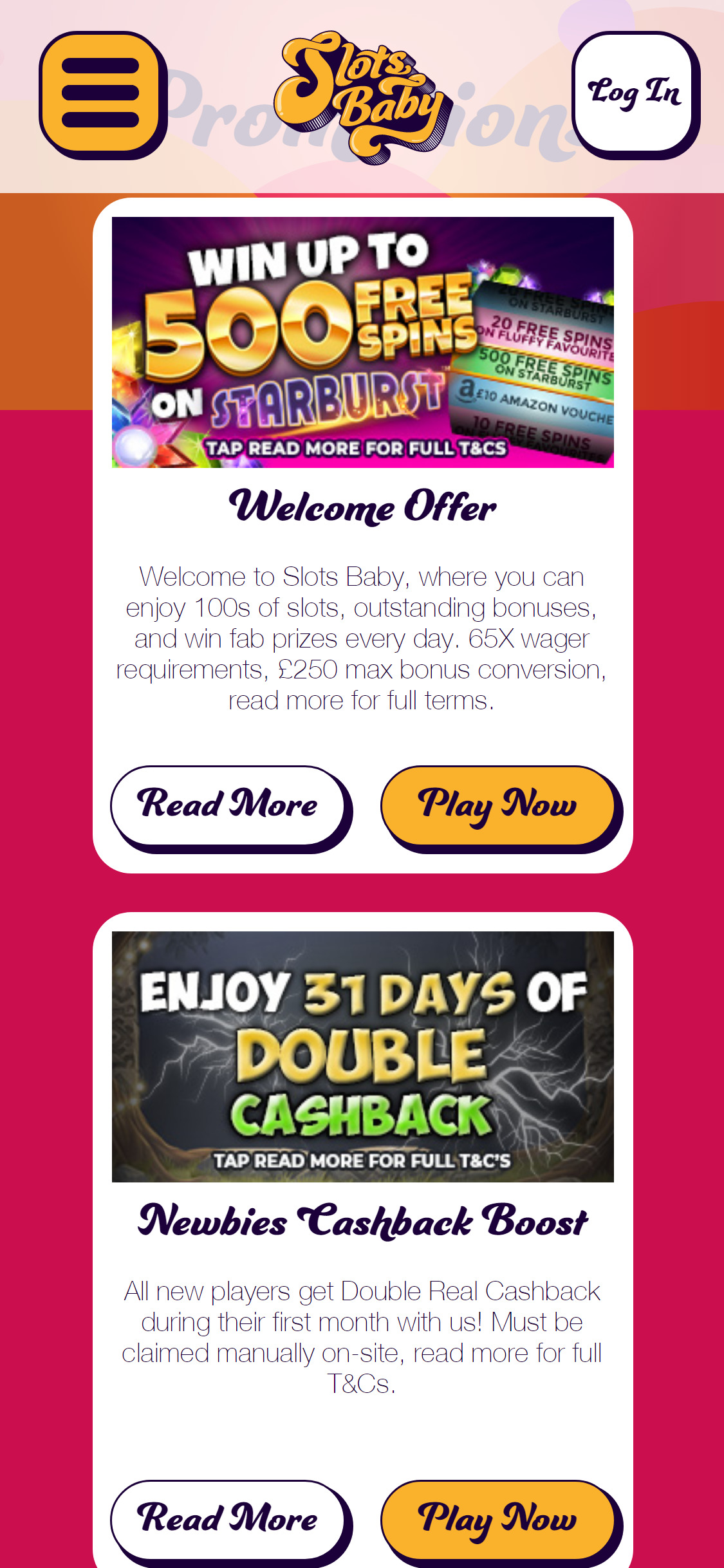 Slots Baby Casino Mobile No Deposit Bonus Review