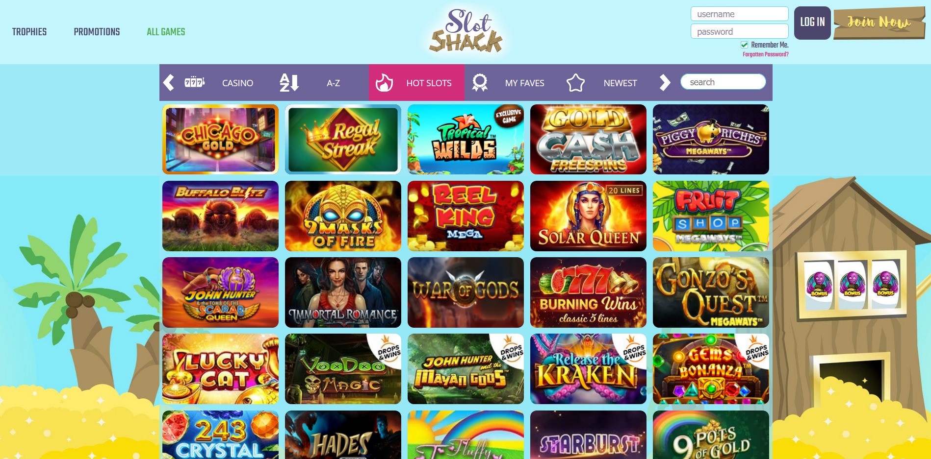 Slot Shack Casino Games