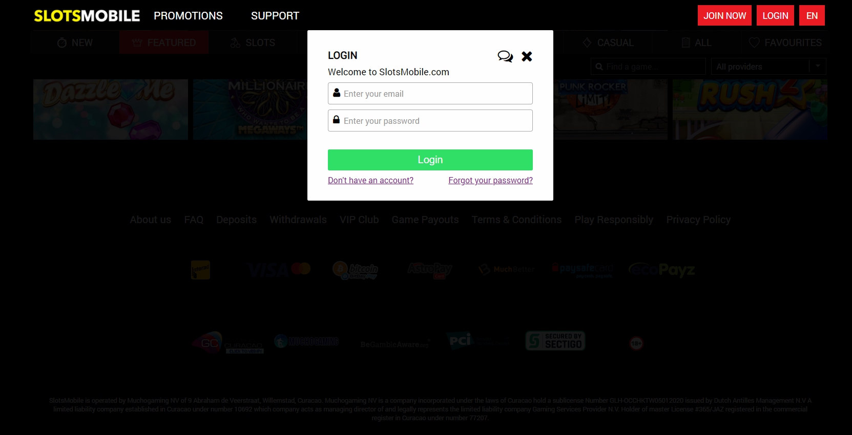 Slots Mobile Casino Login