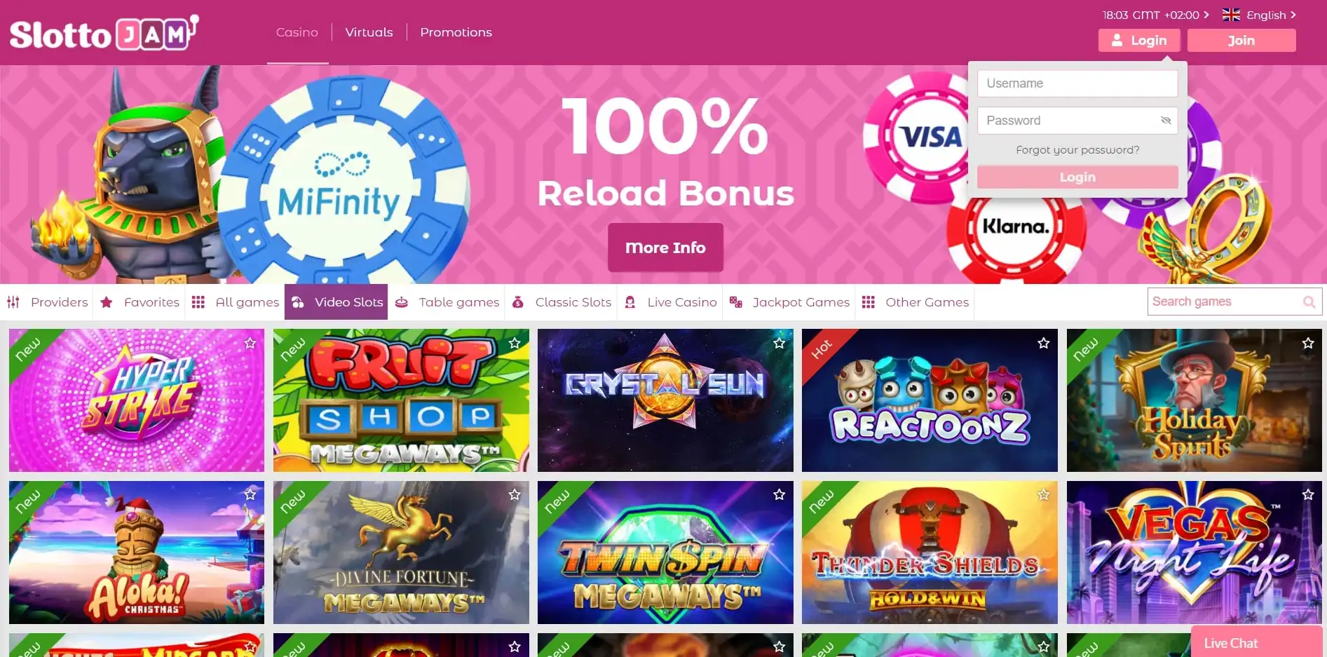 SlottoJAM Casino Login