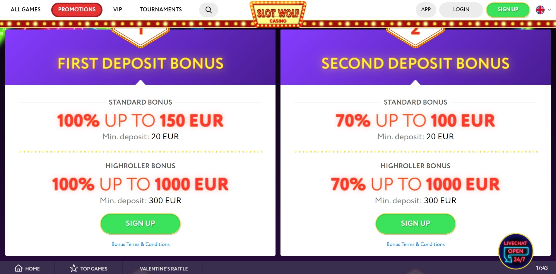 SlotWolf Casino No Deposit Bonus