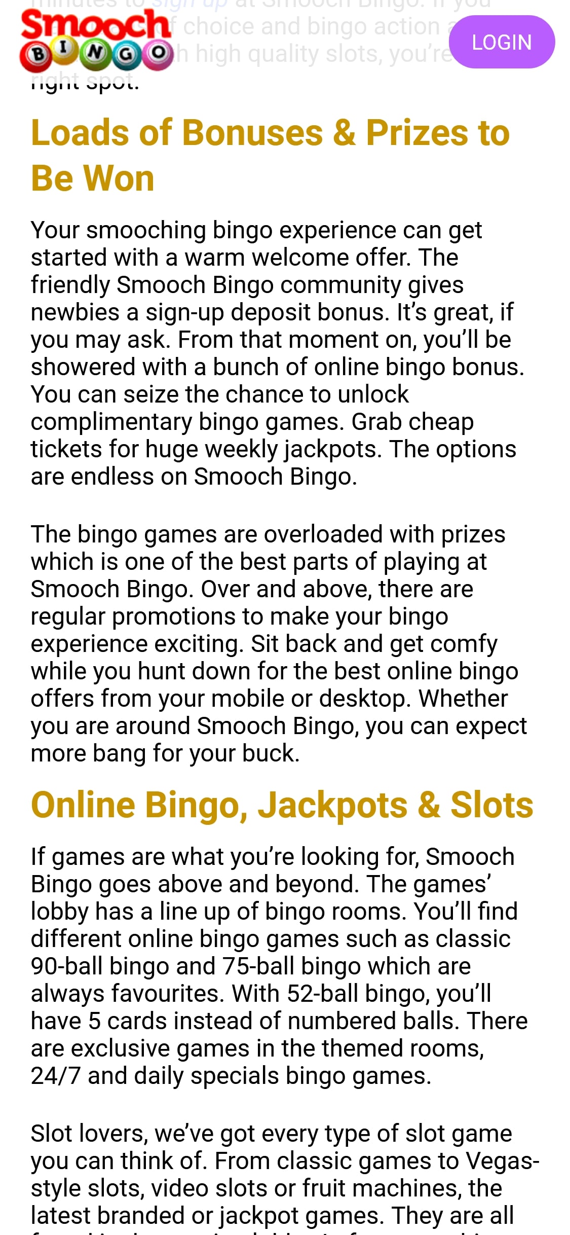 Smooch Bingo Casino Mobile No Deposit Bonus Review